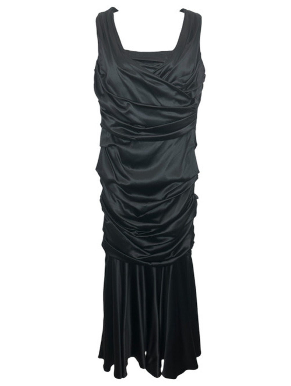 Dolce & Gabbana Black Silk Ruched Evening Dress NWT